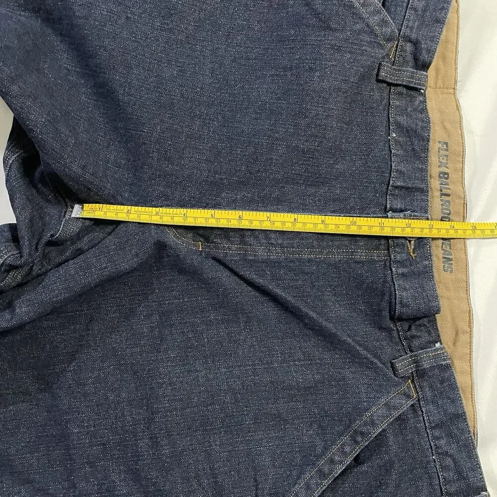 Duluth Trading Co Flex Ballroom Relaxed Fit Carpenter Work Jeans Men 46x32 EUC